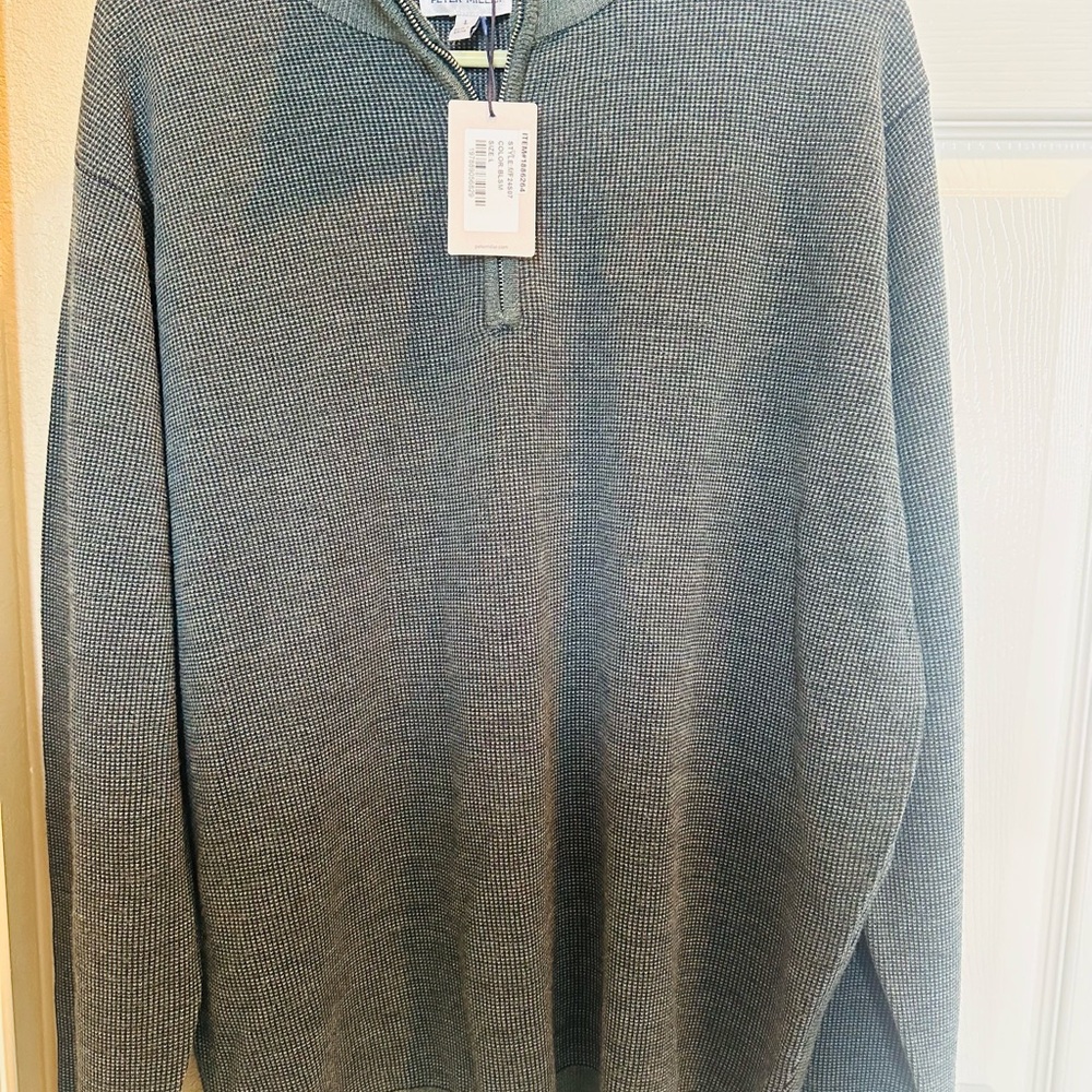 Peter Millar Men's Classic Zip-Up Sweater in the color Blsm.